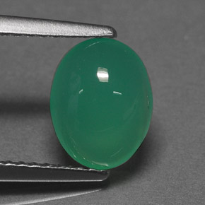 Crisoprásio verde natural 1,67ct, corte oval, translúcido