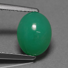 Crisoprásio verde natural 1,98ct, corte oval, translúcido
