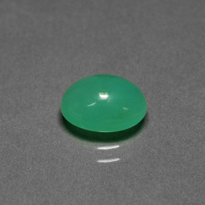 Crisoprásio verde natural 1,90ct, corte oval, translúcido