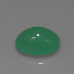 Crisoprásio verde natural 3,18ct, corte oval, translúcido