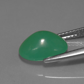 Crisoprásio verde natural 3,18ct, corte oval, translúcido