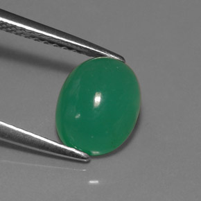 Crisoprásio verde natural 2,14ct, corte oval, translúcido