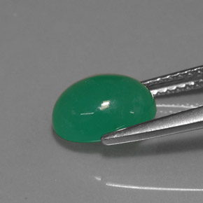 Crisoprásio verde natural 2,14ct, corte oval, translúcido