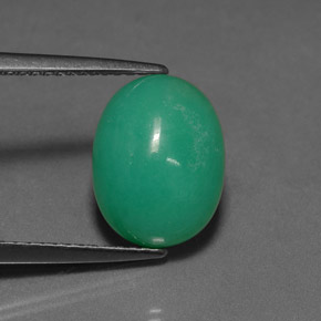 Crisoprásio verde natural 4,05ct, corte oval, translúcido
