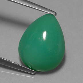 Crisoprásio Verde Natural 3.77ct, Formato de pêra, Translúcido