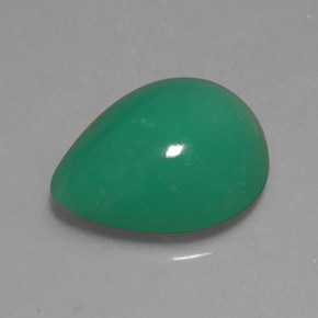 Crisoprásio Verde Natural 3.77ct, Formato de pêra, Translúcido
