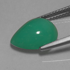 Crisoprásio Verde Natural 3.77ct, Formato de pêra, Translúcido