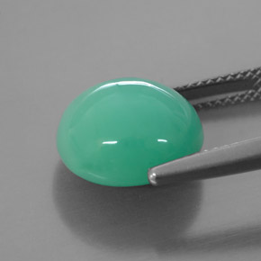 Crisoprásio Verde Natural 7.55ct, Corte Oval, Translúcido