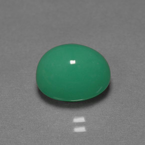 Crisoprásio verde natural 3,93ct, corte oval, translúcido