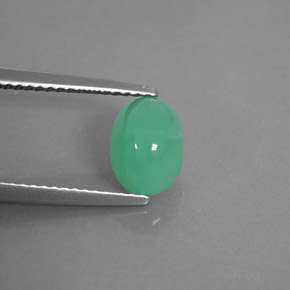Crisoprásio verde natural 1,66ct, transparente, transparente/translúcido