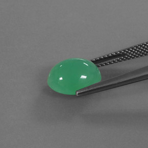 Crisoprásio verde natural 3,87ct, transparente, transparente/translúcido