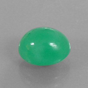 Crisoprásio verde natural 3,45ct, corte oval, opaco