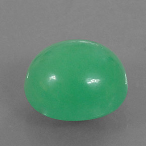 Crisoprásio verde natural 3,95ct, corte oval, opaco