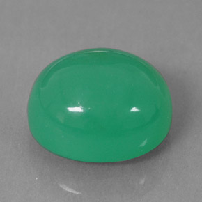 Crisoprásio verde natural 5,35ct, corte oval, translúcido
