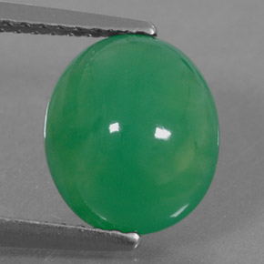 Crisoprásio verde natural 2,68ct, corte oval, translúcido
