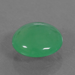 Crisoprásio verde natural 1,27ct, corte oval, translúcido