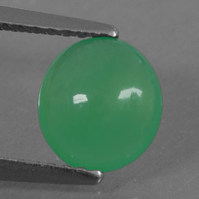 Crisoprásio verde natural 1,27ct, corte oval, translúcido