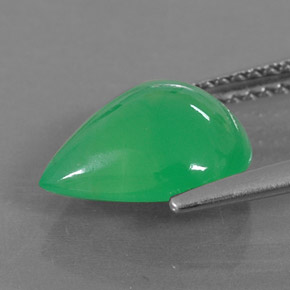 Crisoprásio verde natural 2,68ct, formato de pêra, translúcido