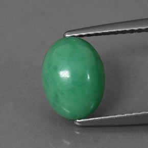 Crisoprásio verde natural 2,03ct, corte oval, opaco