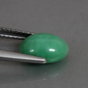 Crisoprásio verde natural 2,03ct, corte oval, opaco