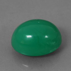 Crisoprásio verde natural 5,34ct, corte oval, translúcido