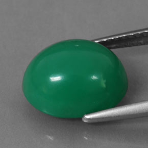 Crisoprásio verde natural 5,34ct, corte oval, translúcido