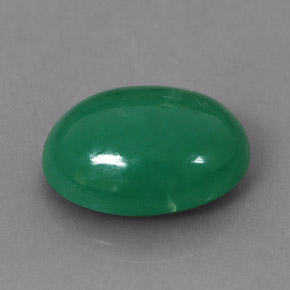 Crisoprásio verde natural 3,90ct, corte oval, opaco