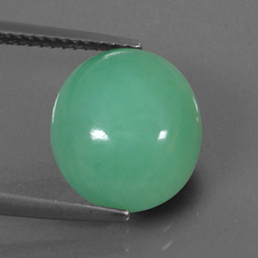 Crisoprásio verde natural 6,16ct, corte oval, opaco