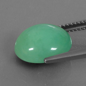 Crisoprásio verde natural 6,16ct, corte oval, opaco