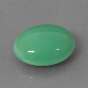 Crisoprásio verde natural 5,43ct, corte oval, opaco