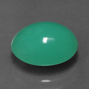 Crisoprásio verde natural 2,58ct, corte oval, translúcido