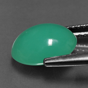 Crisoprásio verde natural 2,58ct, corte oval, translúcido