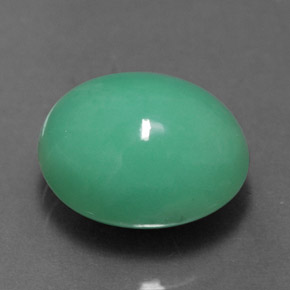 Crisoprásio verde natural 2,84ct, corte oval, opaco