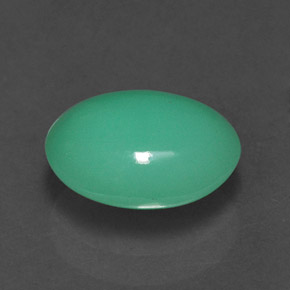 Crisoprásio verde natural 1,47ct, corte oval, translúcido
