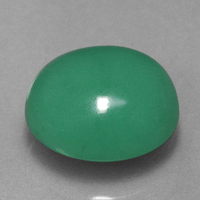 Crisoprásio verde natural 3,14ct, corte oval, translúcido