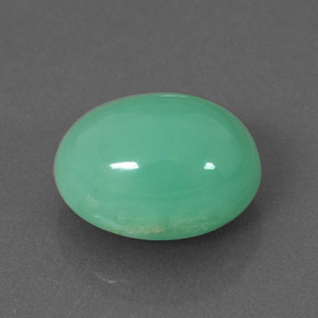 Crisoprásio verde natural 3,35ct, corte oval, translúcido