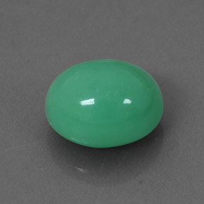 Crisoprásio verde natural 2,70ct, corte oval, opaco