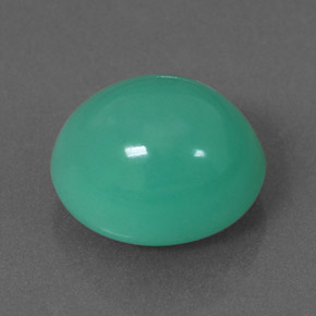 Crisoprásio verde natural 4,62ct, corte oval, translúcido