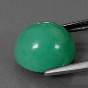 Crisoprásio verde natural 5,73ct, corte oval, opaco