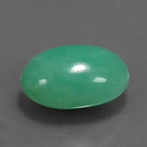 Crisoprásio verde natural 4,43ct, corte oval, opaco