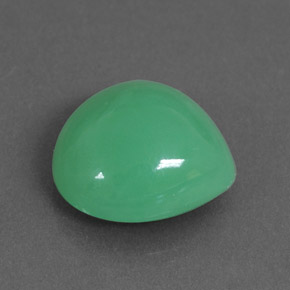 Crisoprásio verde natural 2,60ct, formato de pêra, translúcido