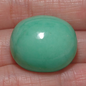 Crisoprásio verde natural 39,50ct, corte oval, opaco
