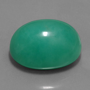 Crisoprásio verde natural 51,98ct, corte oval, opaco