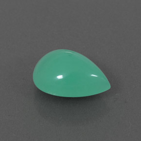 Crisoprásio verde natural 1,94ct, formato de pêra, translúcido