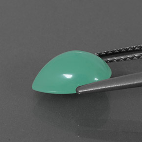 Crisoprásio verde natural 1,94ct, formato de pêra, translúcido