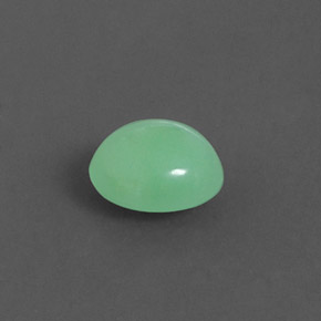Crisoprásio verde natural 1,79ct, corte oval, opaco