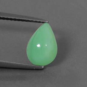 Crisoprásio verde natural 2,13ct, formato de pêra, opaco