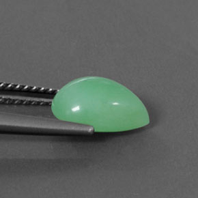 Crisoprásio verde natural 2,13ct, formato de pêra, opaco