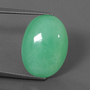 Crisoprásio verde natural 11,64ct, corte oval, opaco