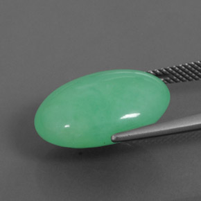 Crisoprásio verde natural 11,64ct, corte oval, opaco